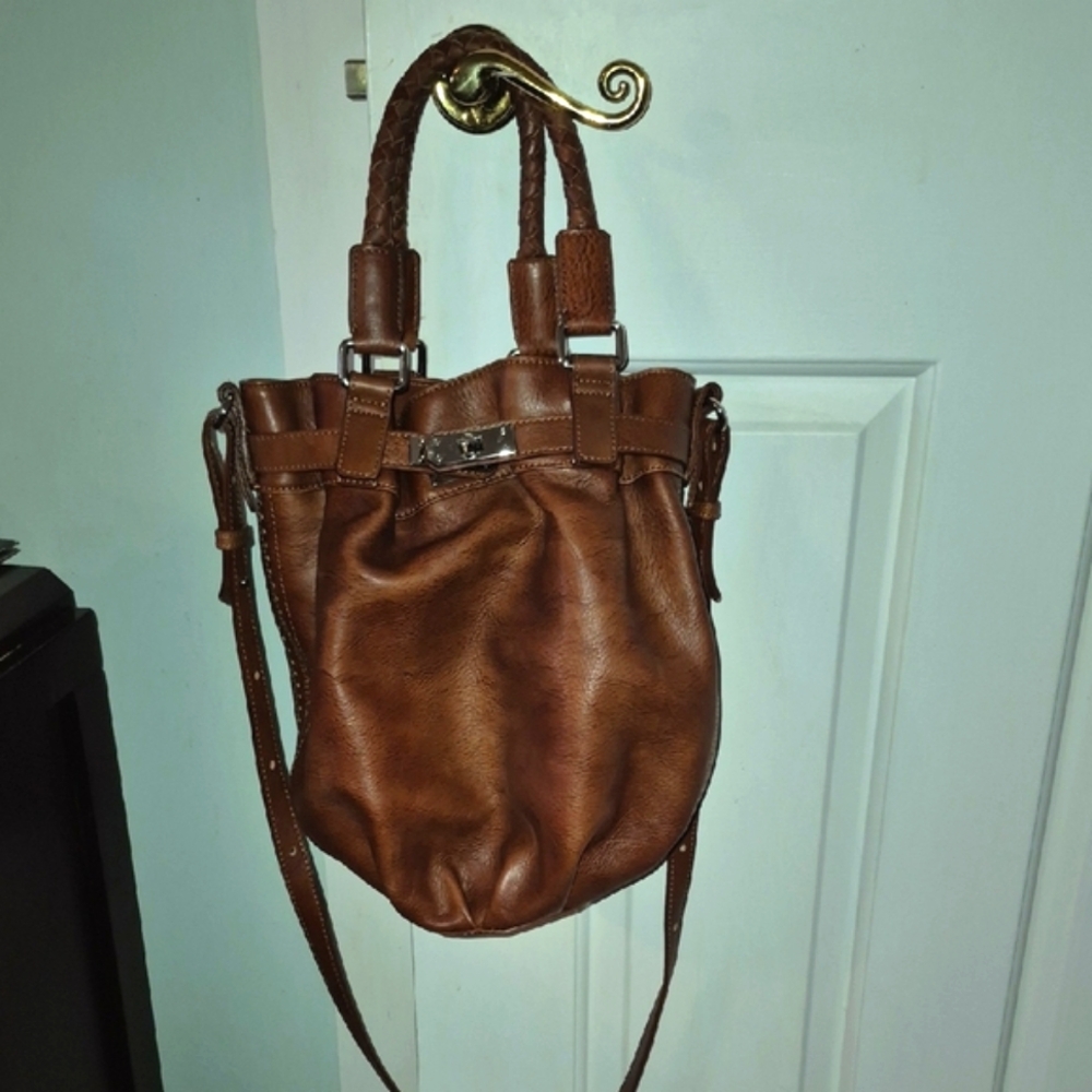 Elegant Brown Leather Tote Bag